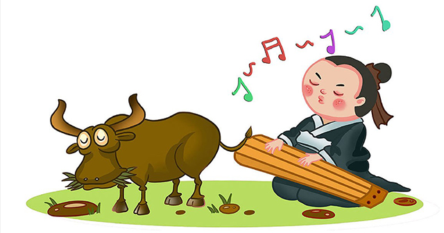 对牛弹琴a庖丁解牛下面图画中表现的是什么成语?